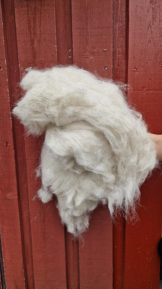 Spinnefiber med lin, silke og ull