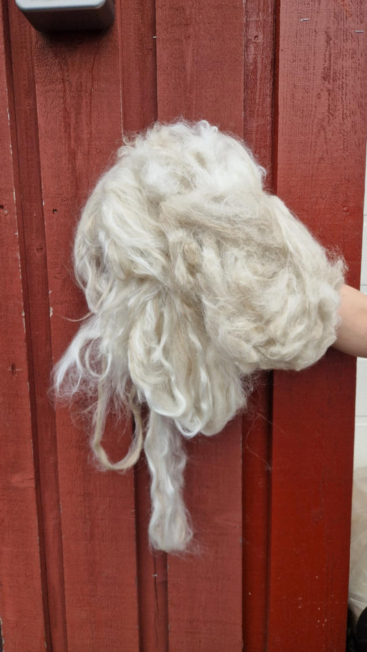 Spinnefiber med lammeull og silke